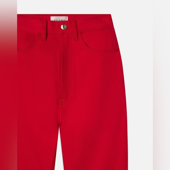 Carolina Herrera Women's High Rise Red Jeans - Picture 2 of 4